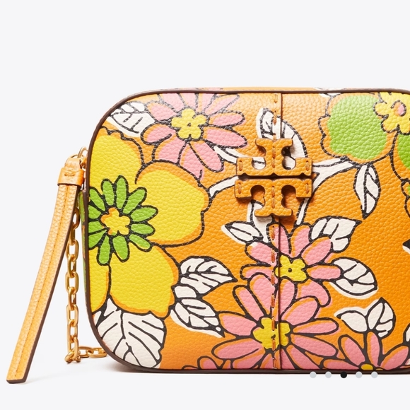 RARE Tory Burch McGraw floral-print crossbody bag GUC Spring - Picture 5 of 15